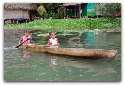 Girls in boat, Mexico