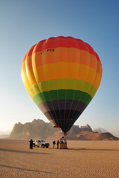 Hot air balloon at Wadi Rum