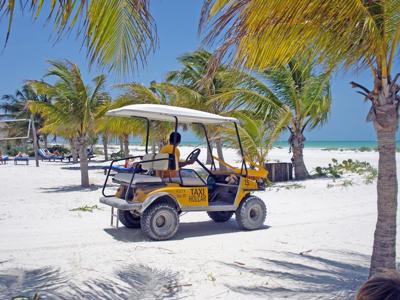 Taxi service on the beach of Isla Holbox