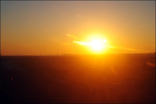One of the pictures of sunrise and sunset I took, here at Brussels Airport