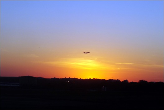 One of the pictures of sunrise and sunset I took, here at JFK airport