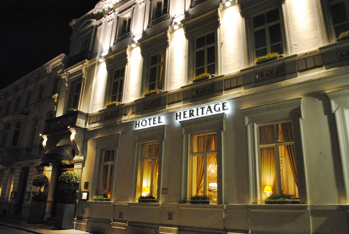 Exterior of the Hotel Heritage in Bruges