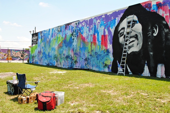 Bob Marley art piece at Wynwood