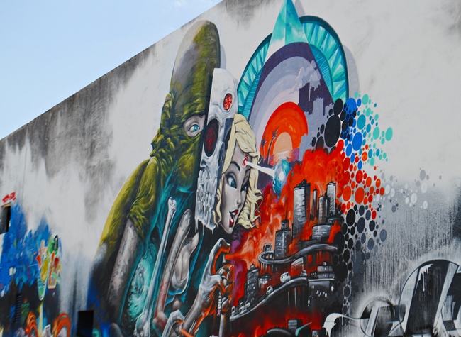 Art work along the streets of Wynwood, Miami