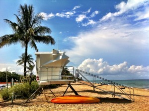 Lifeguard stand at the beach of Fort Lauderdale