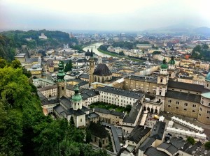 View over Salzburg as seen from the fortress