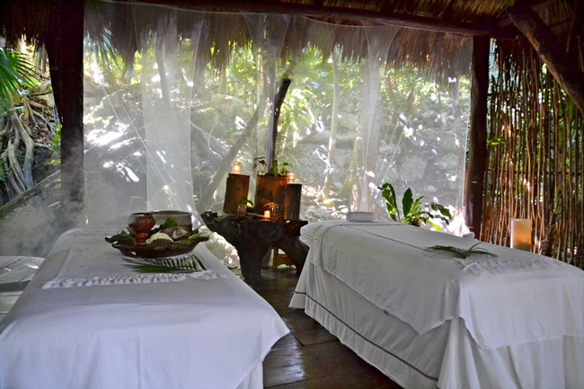 Outdoor jungle cabin for a spa experience at Viceroy Riviera Maya
