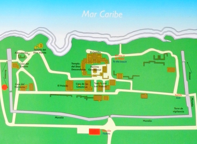 Map of the Tulum Ruins