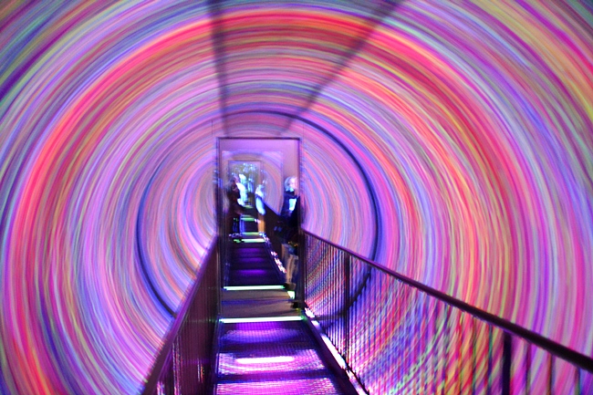 What to see in Edinburgh? Go into the Rotating Vortex Tunnel at Camera Obscura