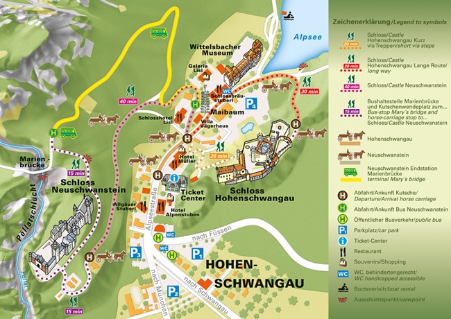 Map of surroundings of German castles