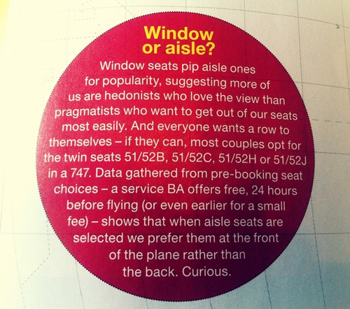 Window or aisle?