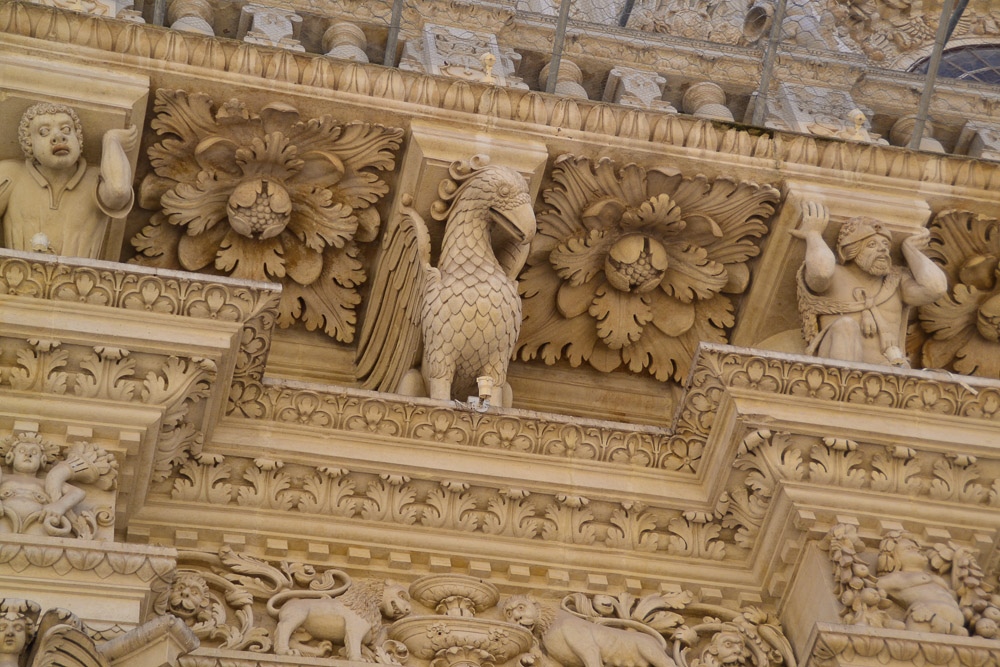 Lecce in Italy: Detail of the Basilica di S. Croce